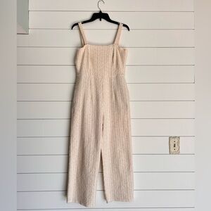 Black Halo Textured light pink and Cream Jumpsuit Sz 10
